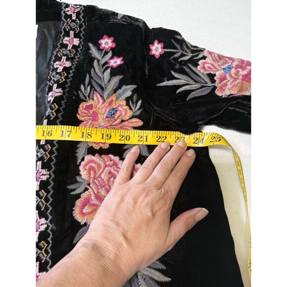 KYLA SEO Floral Embrodery VELVET KIMONO JACKET DUSTER L Whimsygoth Boho Coquette - Picture 15 of 15